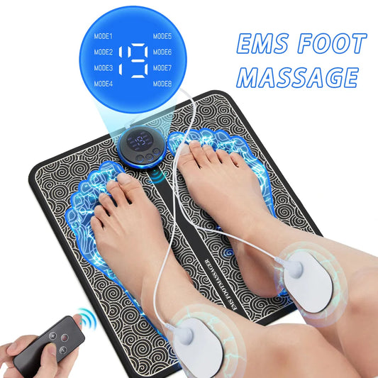 Electric EMS Foot Massager Pad for Pain Relief & Relaxation